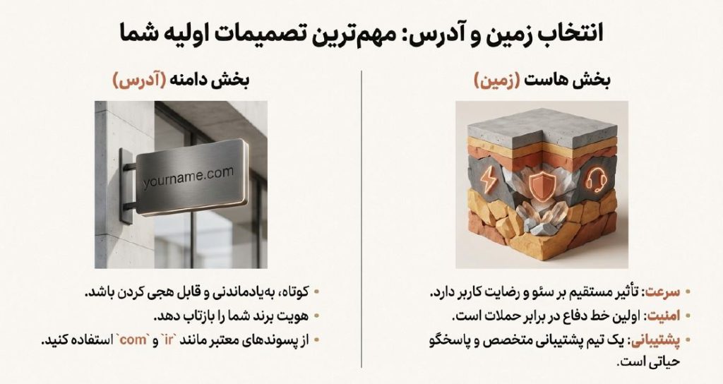 انتخاب نام دامنه و هاست برای طراحی سایت وردپرس
